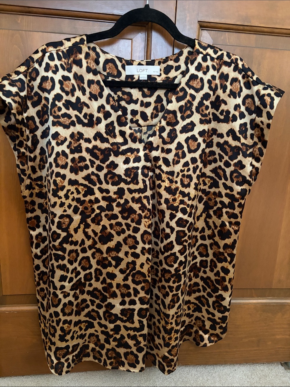 Loft Leopard Print V neck Blouse